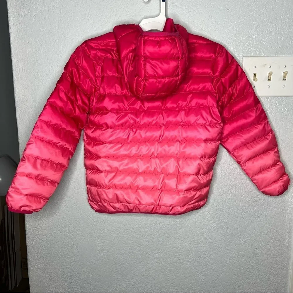 Eddie Bauer Reversible Duck Down Jacket Coat Royal Red/Pink Ombré Girl M/10/12
